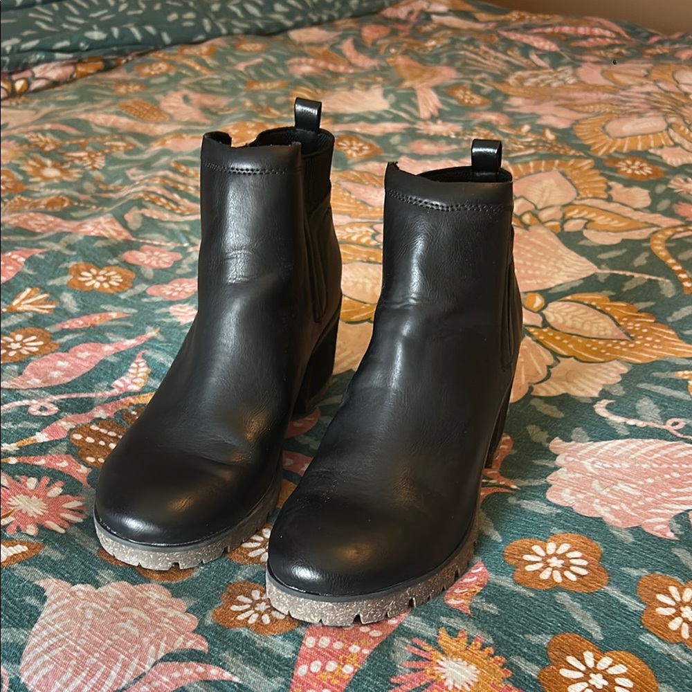 Black Leather Ankle Boots